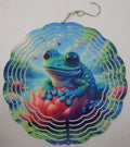 Frog Wind Spinner: Bright Aluminum, 10"