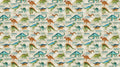 Dino Roar Dinosaurs and Names Quilt Fabric by Northcott Fabrics