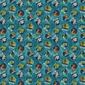 Dino Roar Dinosaurs Tossed Circles Quilt Fabric by Northcott Fabrics