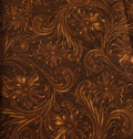 Rodeo Dreams Tooled Brown Leather Quilt Fabric By Hoffman Fabrics