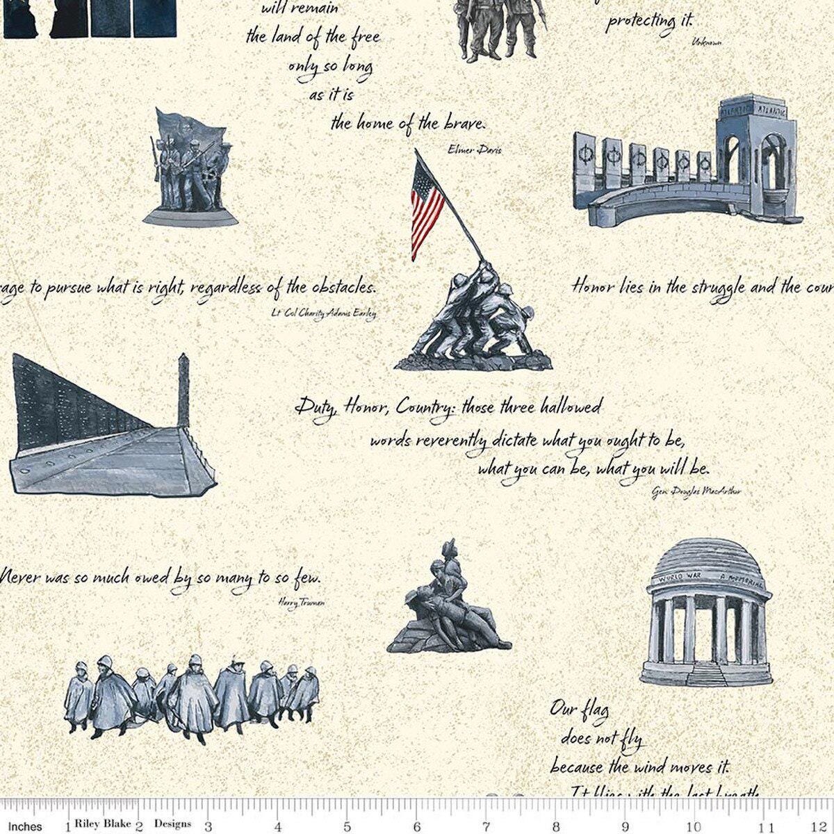 American Honor American Military Themed Monuments and text by Riley Blake Designs