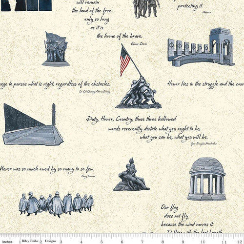 American Honor American Military Themed Monuments and text by Riley Blake Designs
