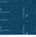 Independence Declaration Oxford Blue Quilt Fabric By Riley Blake Designs