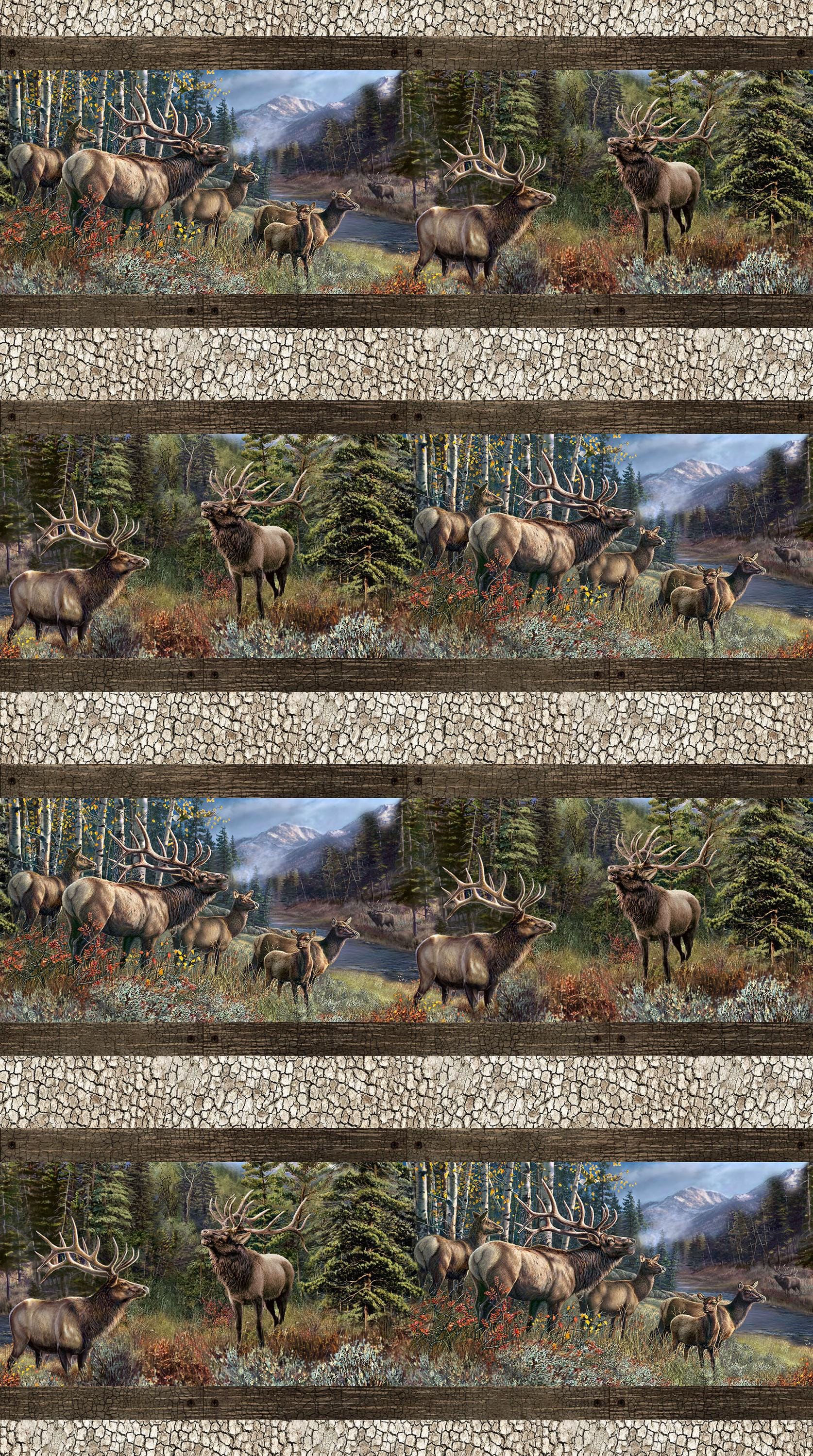 Timber Trail Elk Border Quilt Fabric by Northcott Fabrics
