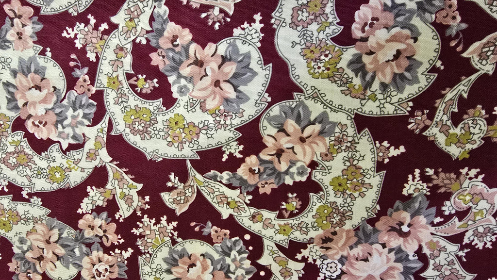 Exquisite Burgundy Paisley SC 10701 Quilt Fabric by Riley Blake