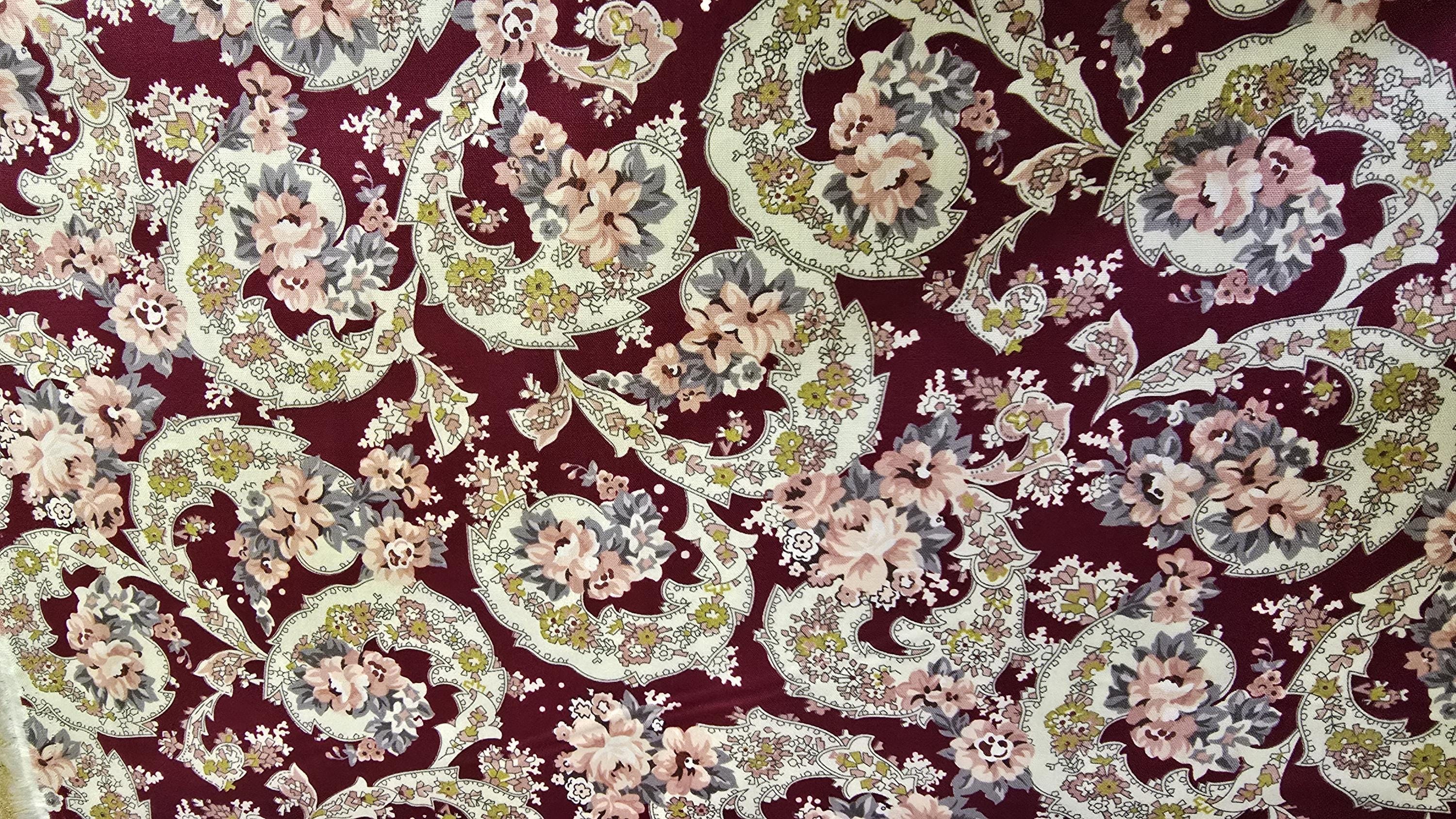 Exquisite Burgundy Paisley SC 10701 Quilt Fabric by Riley Blake