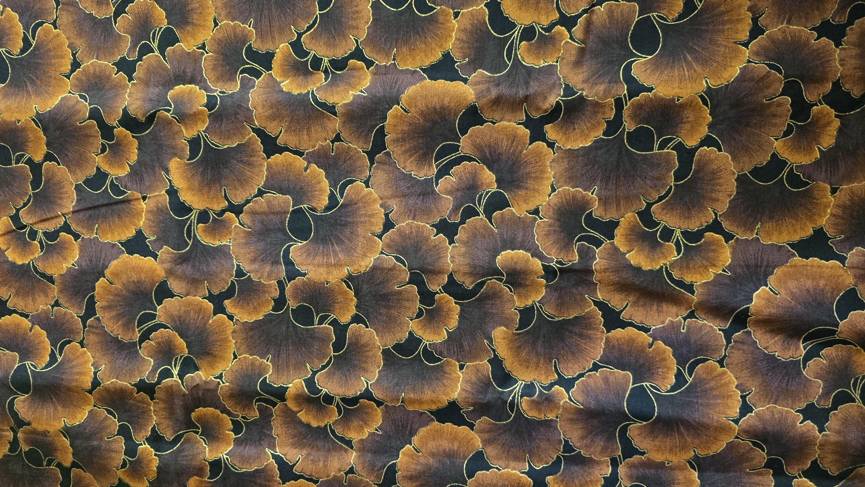 Oriental Brown/Rust Flower Quilt Fabric EMPR-17 Kona Bay Fabrics
