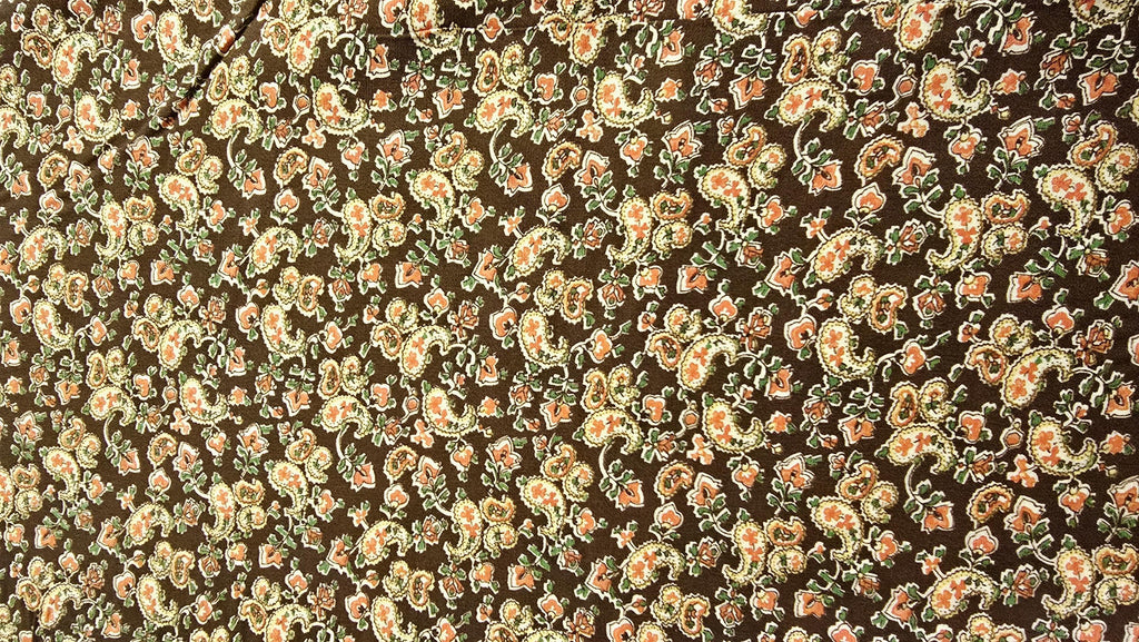 Brown Paisley Small Print Quilt Fabric