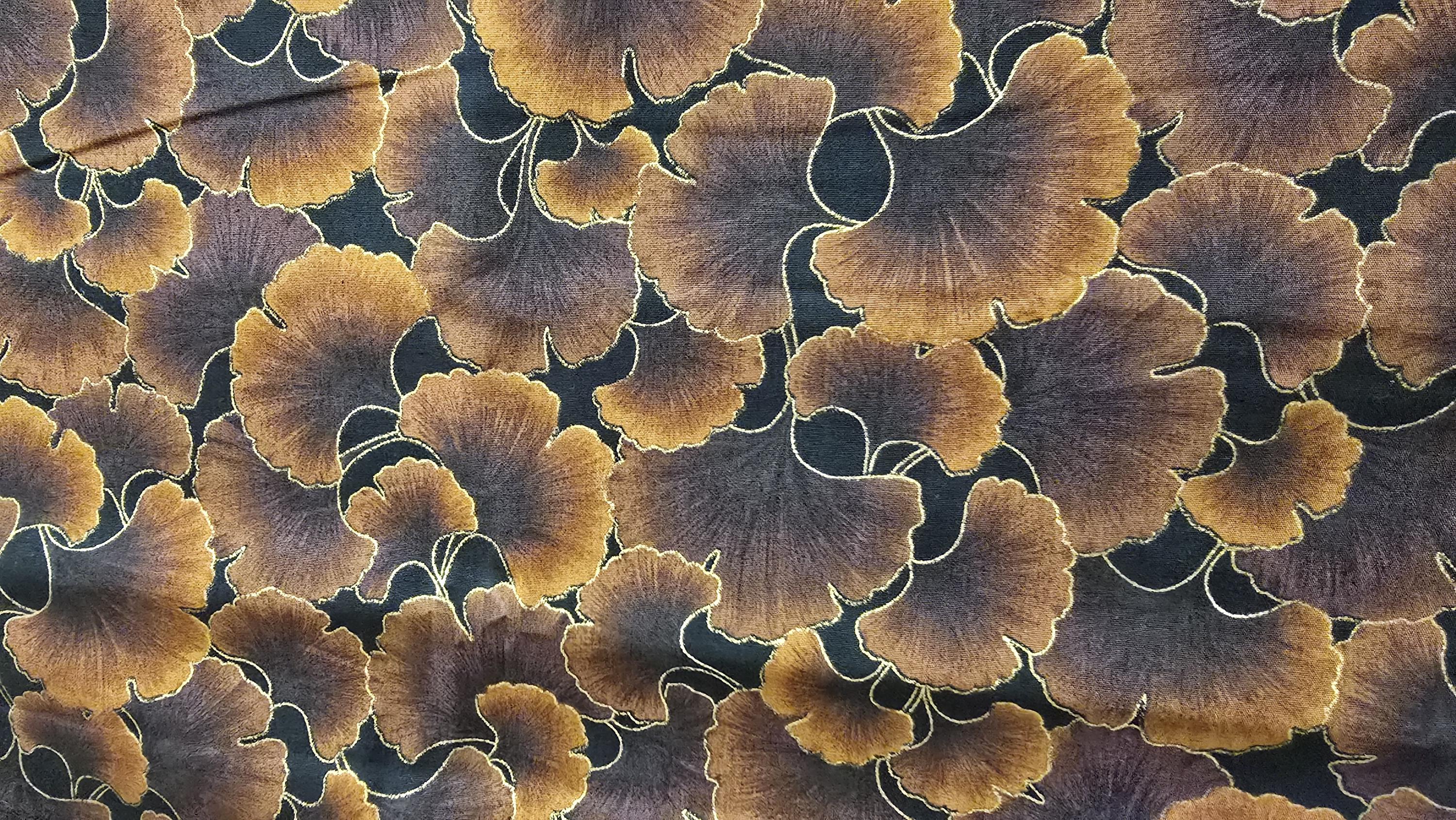 Oriental Brown/Rust Flower Quilt Fabric EMPR-17 Kona Bay Fabrics