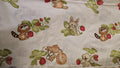 Rabbit, Raccoon, Squirrel, Beaver With Strawberry Plants Quilt Fabric