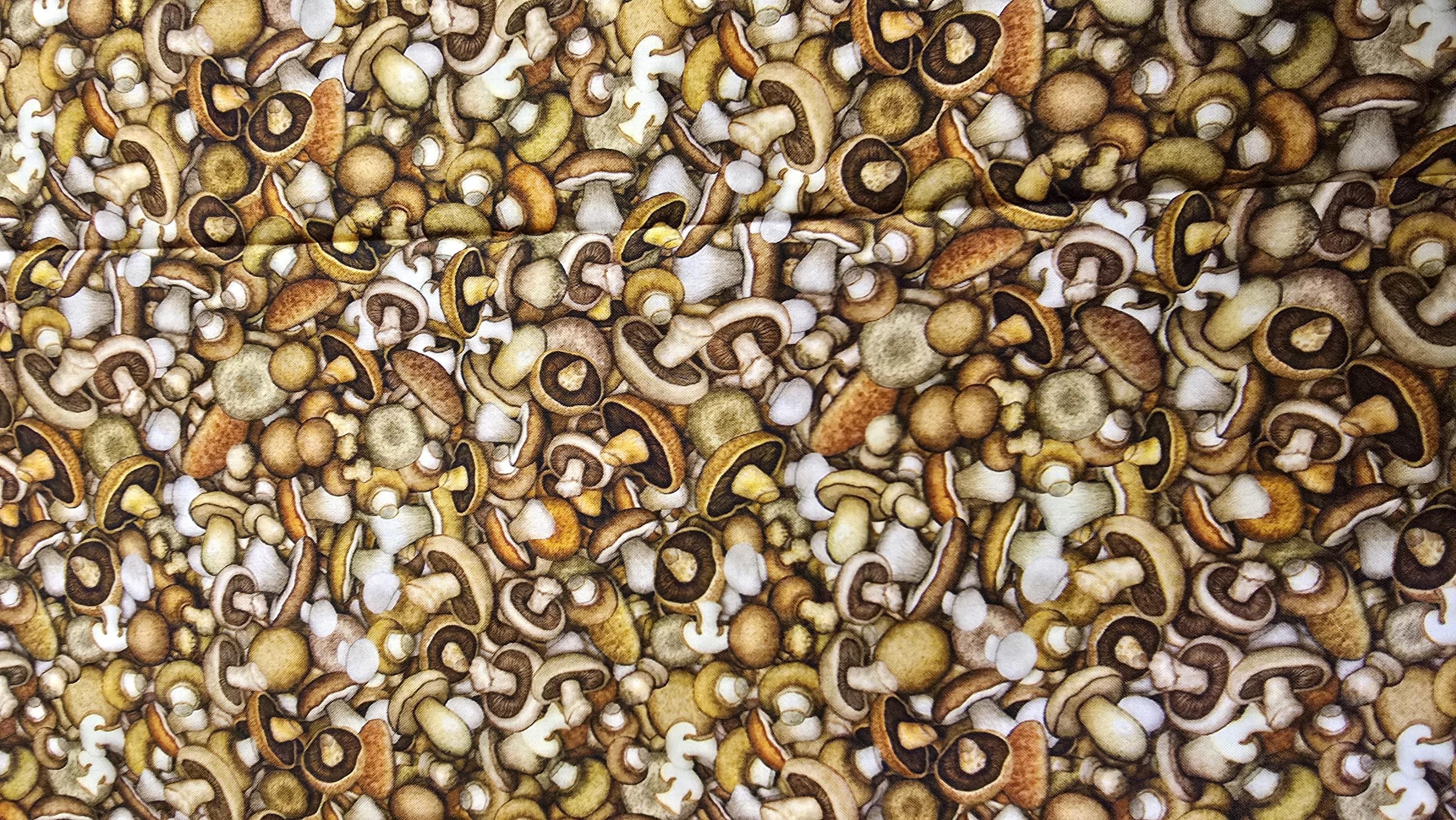 Mushrooms Allover Quilt Fabric by QT Fabrics