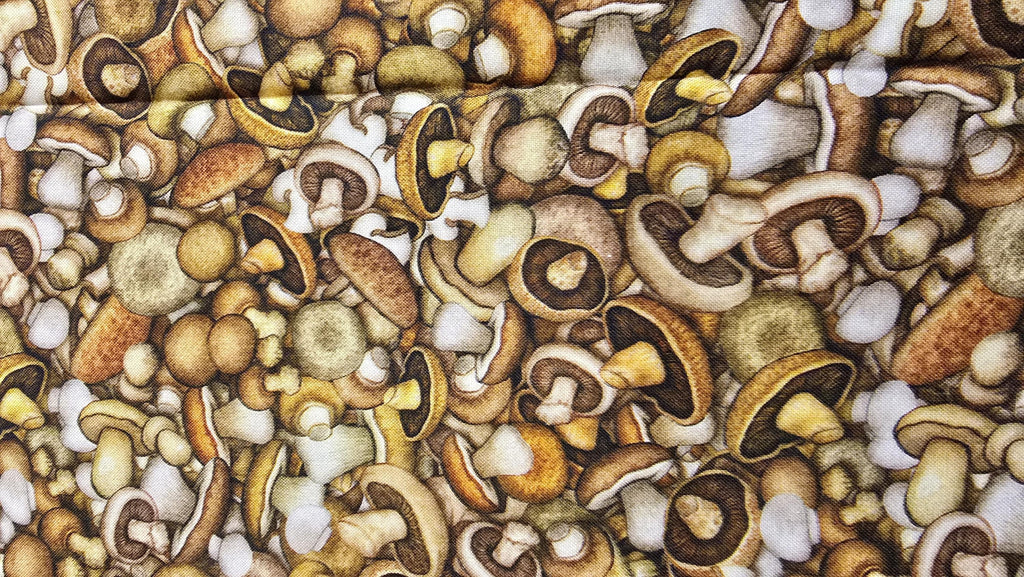 Mushrooms Allover Quilt Fabric by QT Fabrics