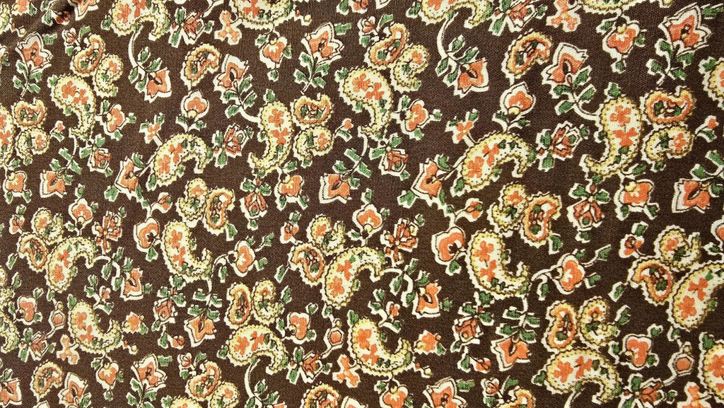 Brown Paisley Small Print Quilt Fabric