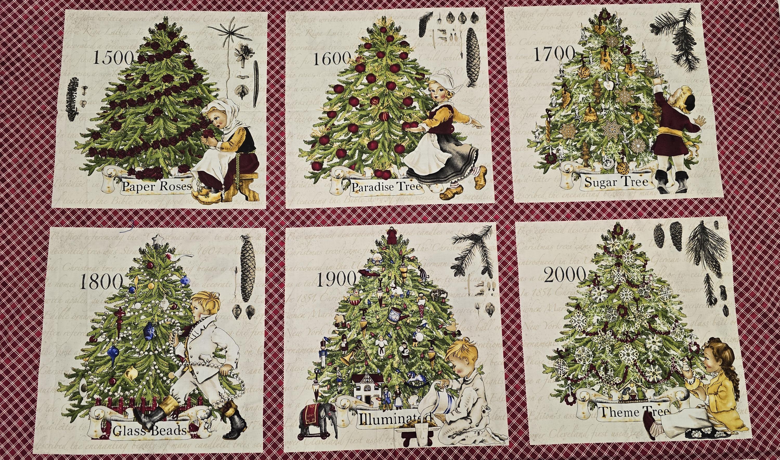 Tidings of Great Job Christmas Trees Quilt Fabric Panel