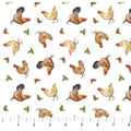 Barnyard Christmas Chickens Quilt Fabric by Northcott Fabrics