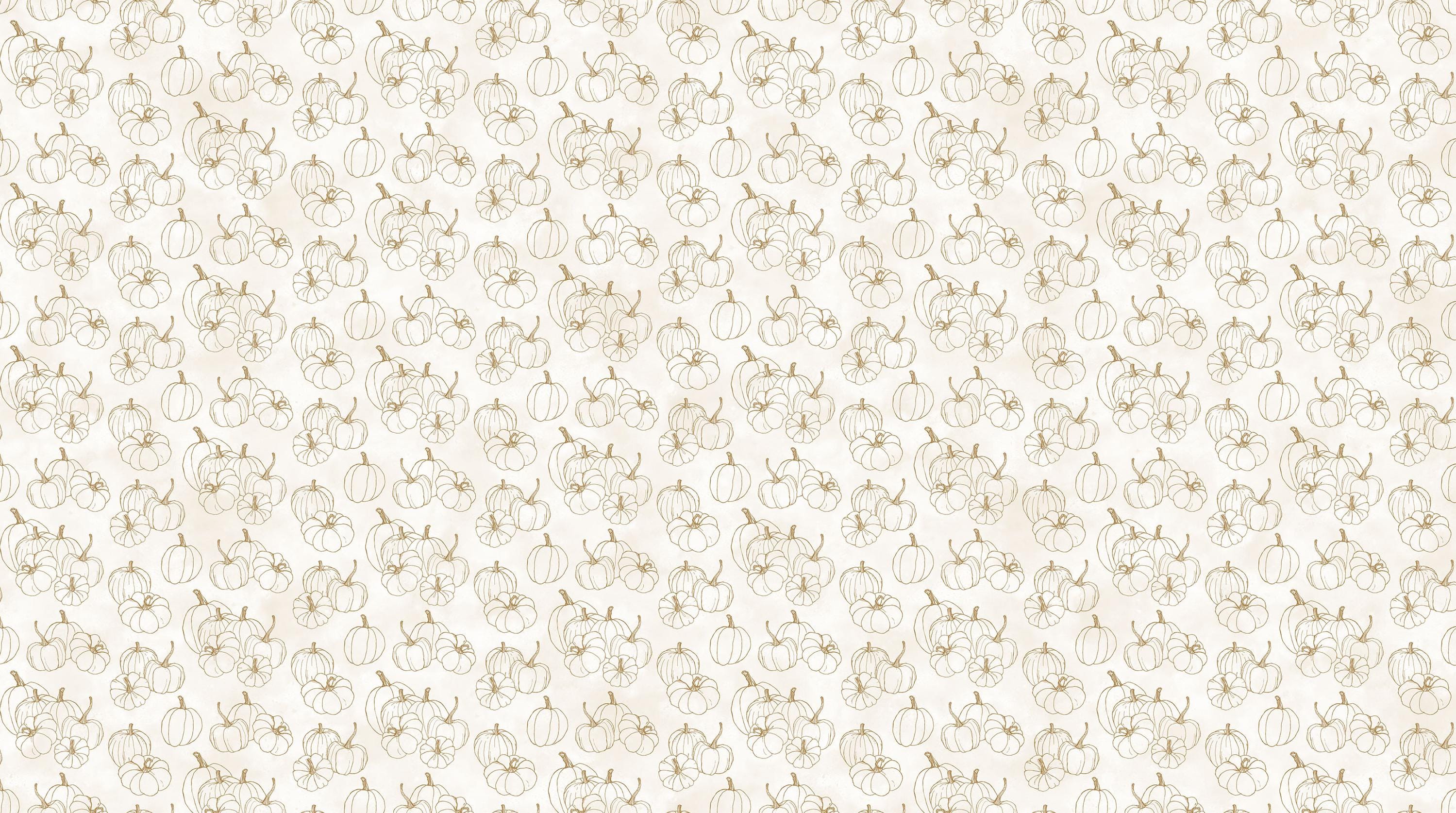 Night Owl Cream Background Pumpkin Outlines Quilt Fabric By Northcott Fabrics
