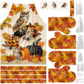 Night Owl Halloween Harvest Canvas Apron Fabric Panel By Northcott Fabrics