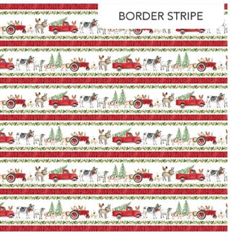 Barnyard Christmas Boarder Quilt Fabric by Northcott Fabrics