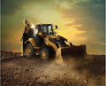 Licensed CAT Backhoe Quilt Fabric Panel By Riley Blake Fabrics