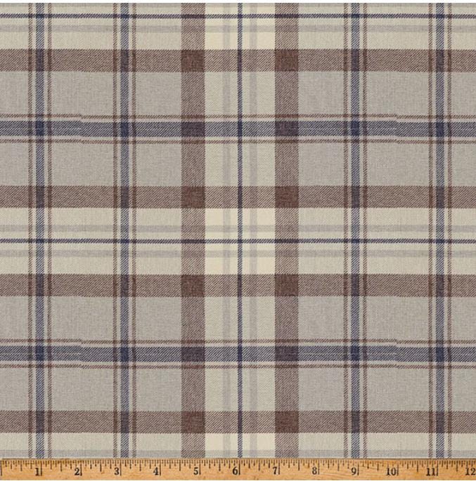 Winterwind Stable Sable Brown and Tan Plaid Quilt Fabric by Hoffman Fabrics