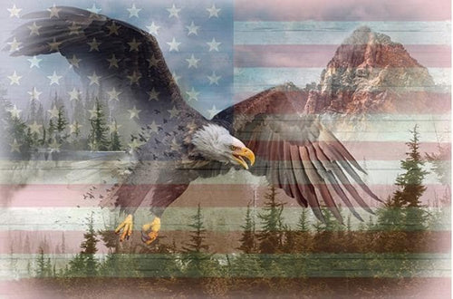 American Wild Eagle Quilt Fabric Panel By Hoffman Fabrics