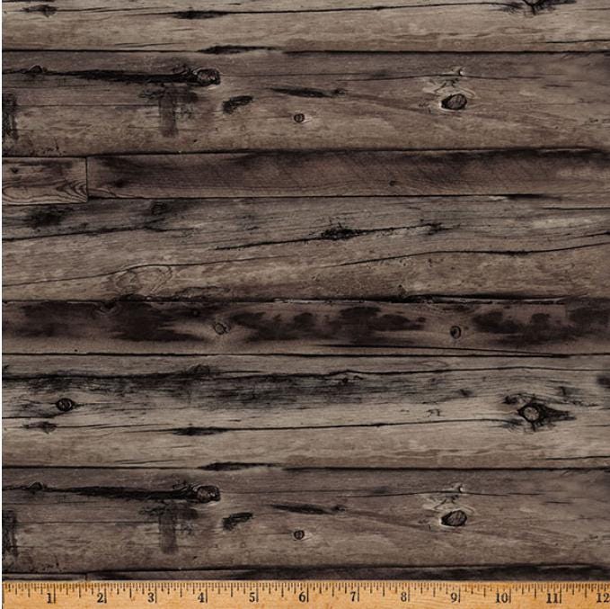 Winterwind Stable Woody Brown Boards Quilt Fabric by Hoffman Fabrics