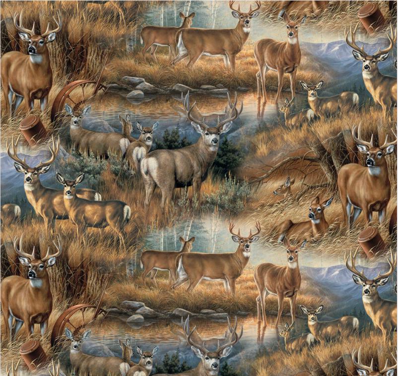 Deer Glance Quilt Fabric by David Textiles