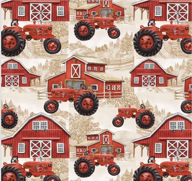 Farm Tractors Quilt Fabric by David Textiles