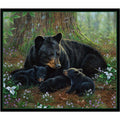 Tender Moments Black Bear Quilt Fabric Panel By Elizabeth Studios