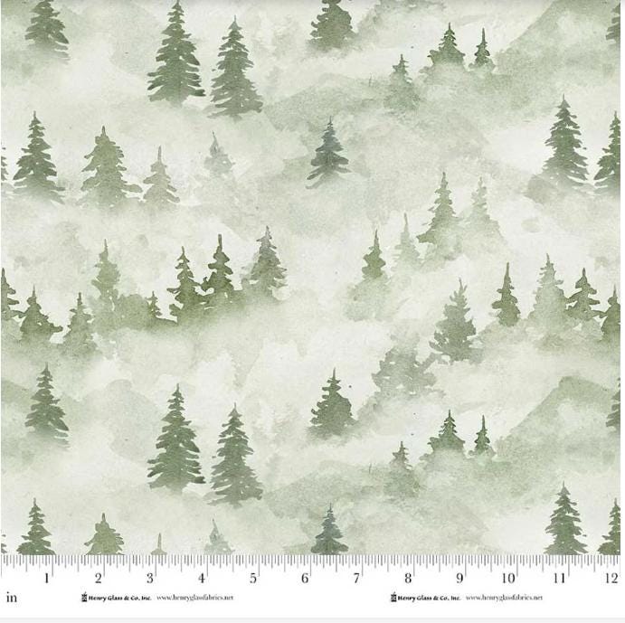 Valley View Misty Trees Quilt Fabric By Henry Glass & Co.