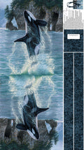 Voyage Orcas Tote Canvas Fabric Panel By Northcott Fabrics.