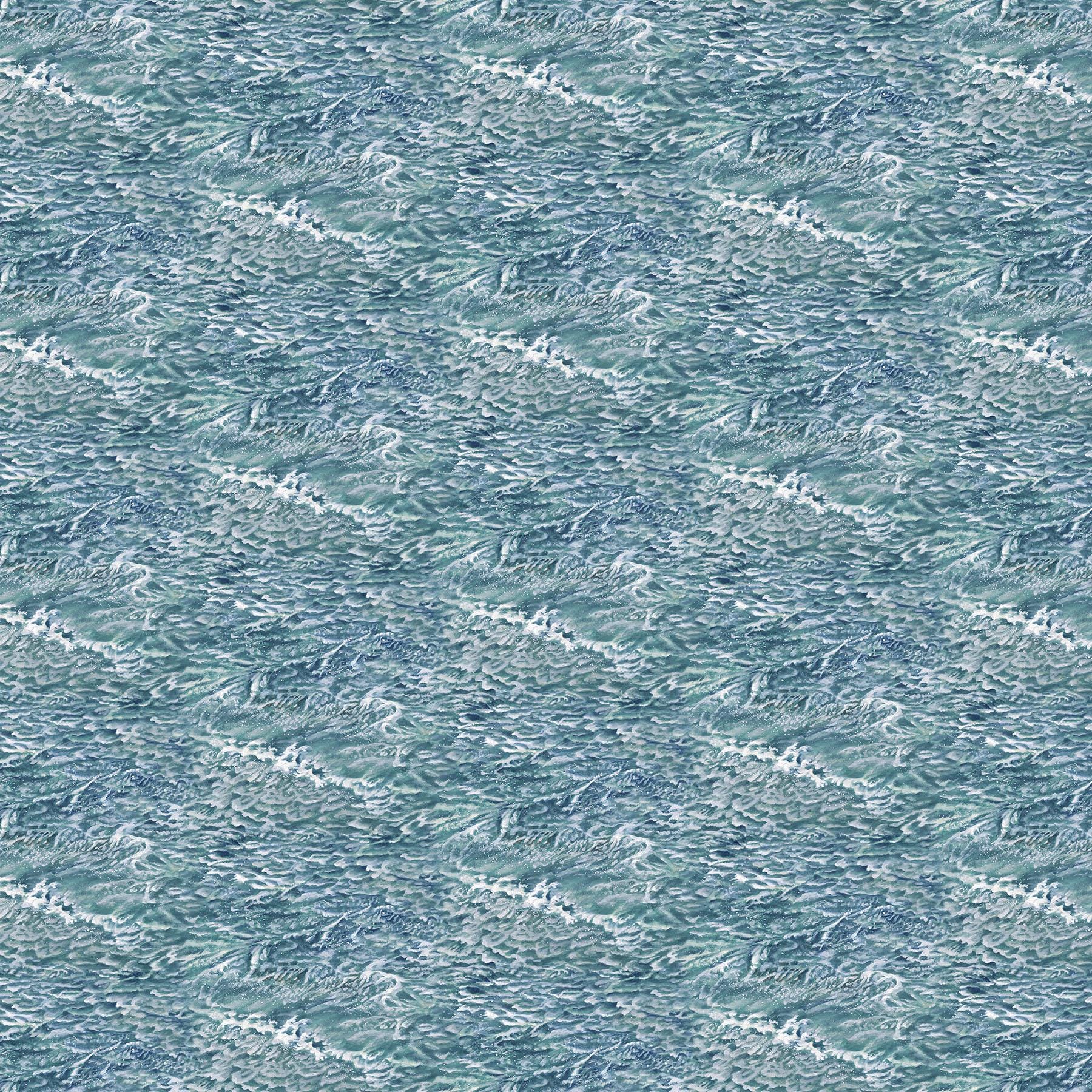 Voyage Orcas Ocean Waves Quilt Fabric By Northcott Fabrics.