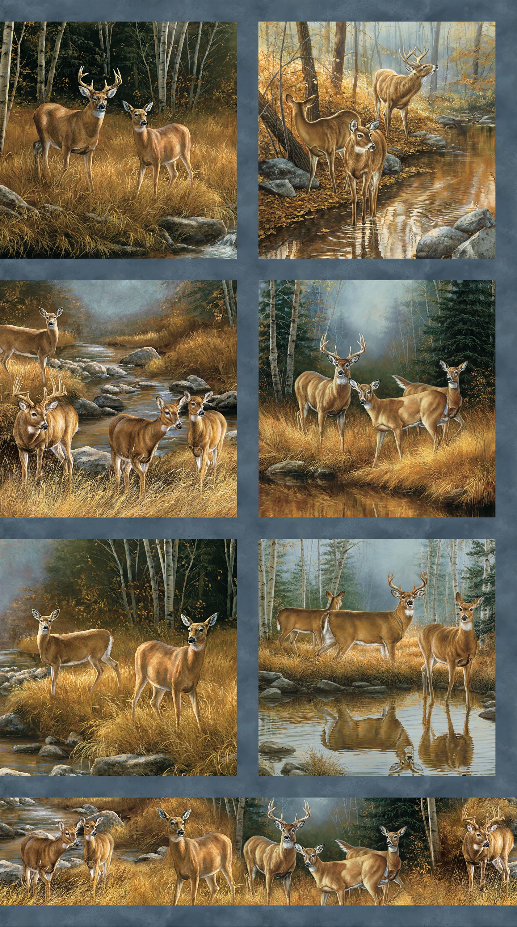 Birchwood Whitetail Deer Quilt Fabric Running Yardage By Northcott