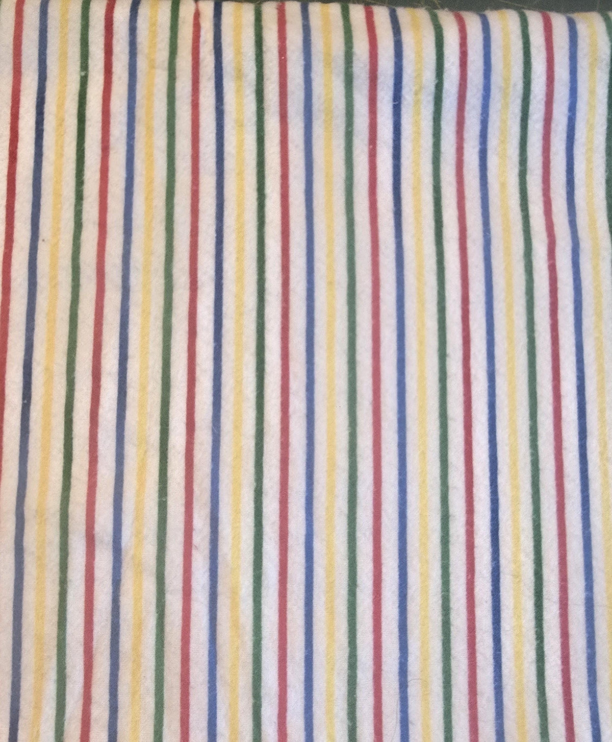 Yellow Green Blue Red White Striped Cotton Soft Flannel Fabric