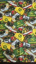 John Deere Logo and Pictures Quilt Fabric