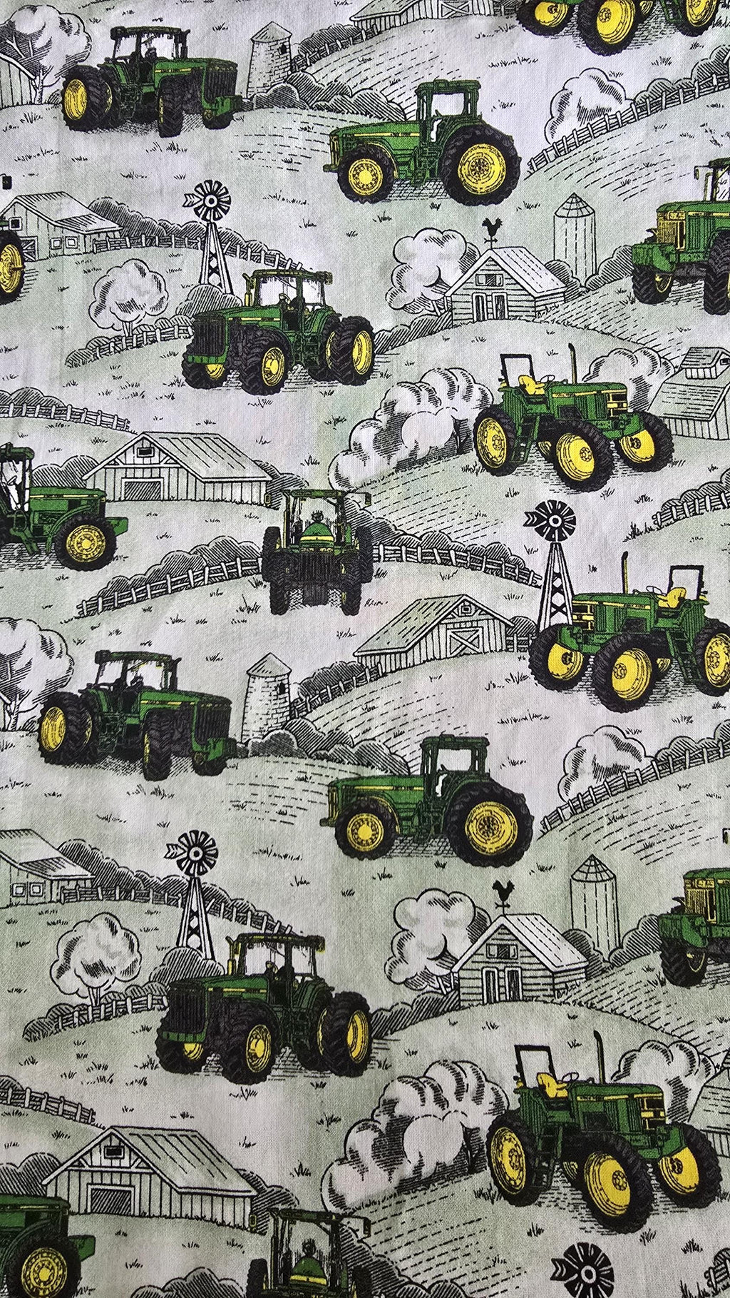 John Deere Tractors Scenic #1 Quilt Fabric by Daisy Kingdom