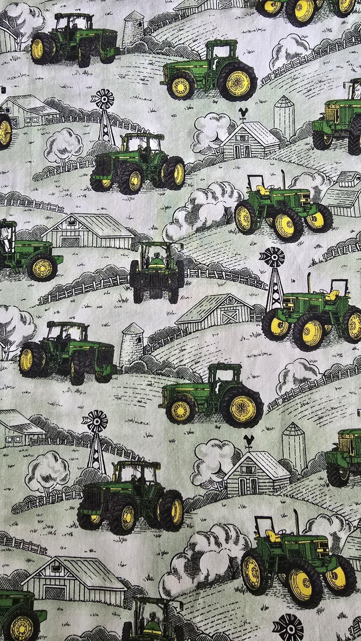 John Deere Tractors Scenic #1 Quilt Fabric by Daisy Kingdom