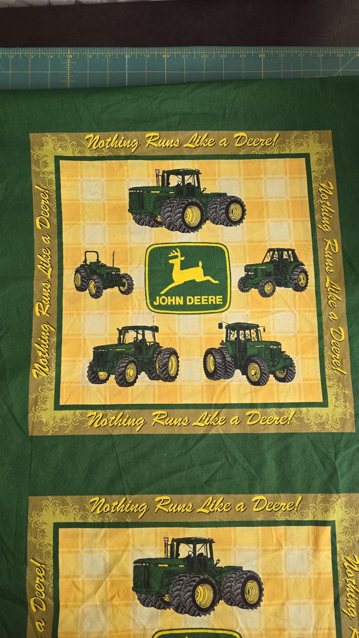 John Deere Tractors Fabric Pillow Panel