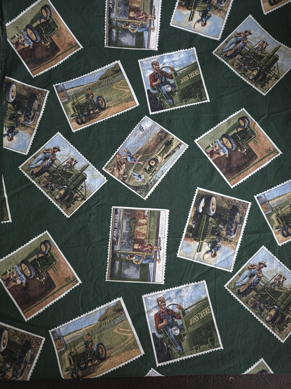 John Deere Old Tractor Pictures Quilt Fabric