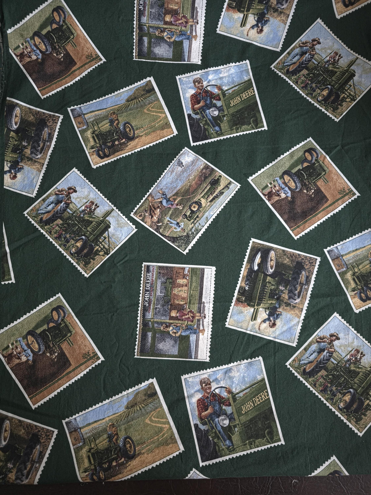 John Deere Old Tractor Pictures Quilt Fabric