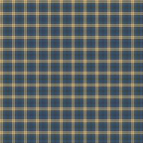 Birchwood Whitetail Deer Blue and Tan Plaid Quilt Fabric By Northcott