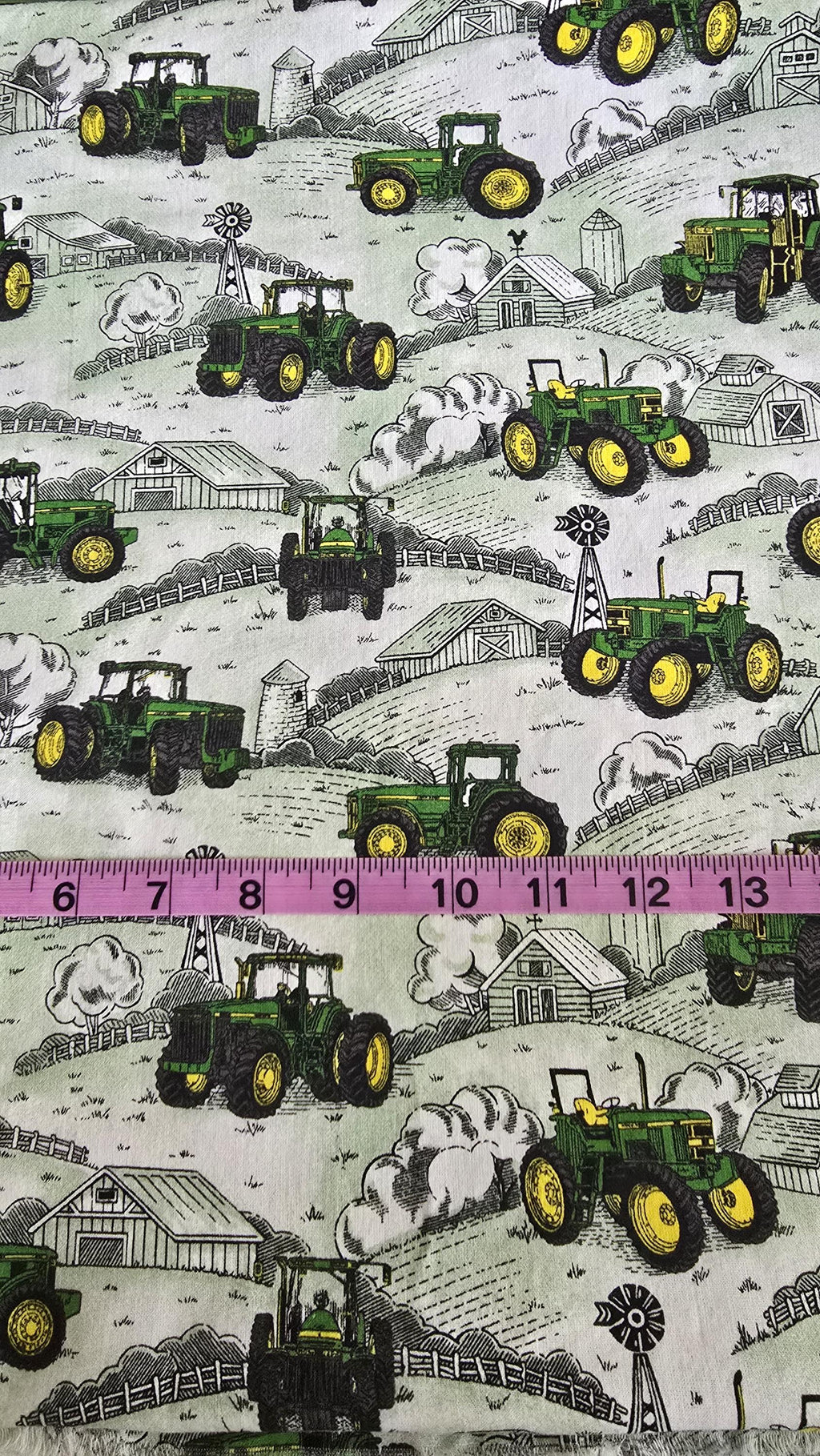 John Deere Tractors Scenic #1 Quilt Fabric by Daisy Kingdom