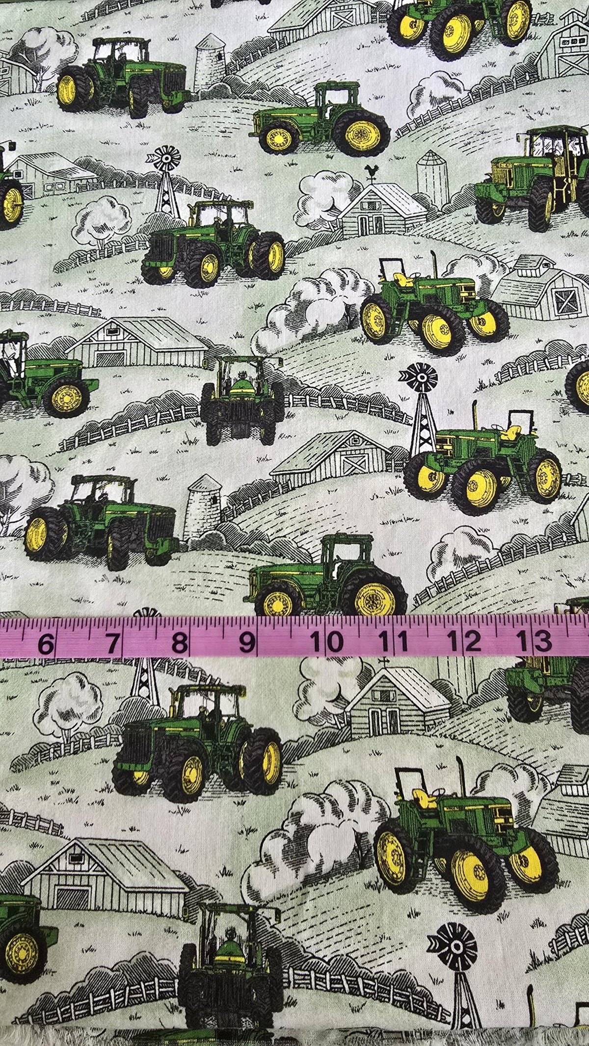 John Deere Tractors Scenic #1 Quilt Fabric by Daisy Kingdom