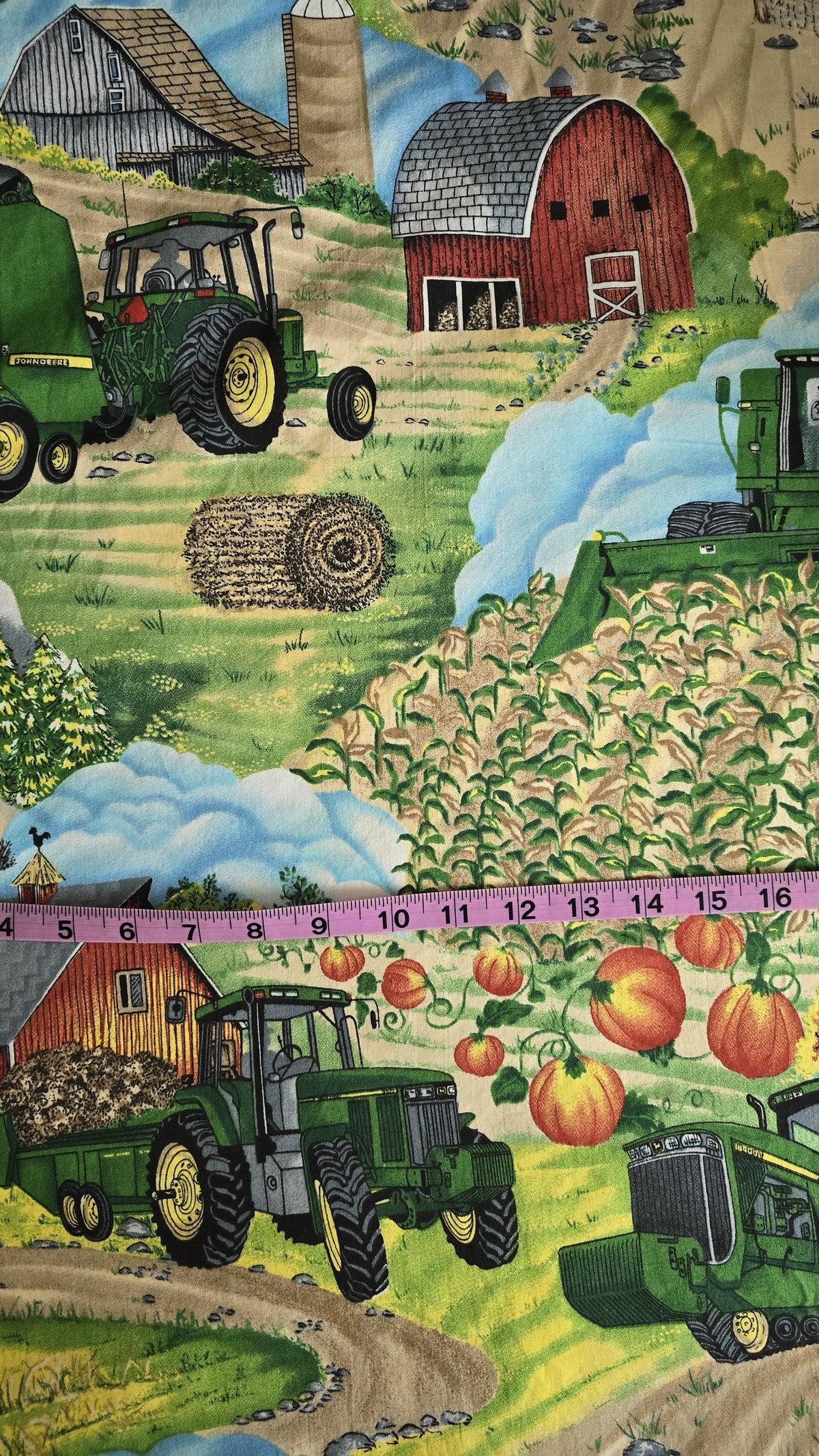 John Deere Tractors Scenic #2 Quilt Fabric