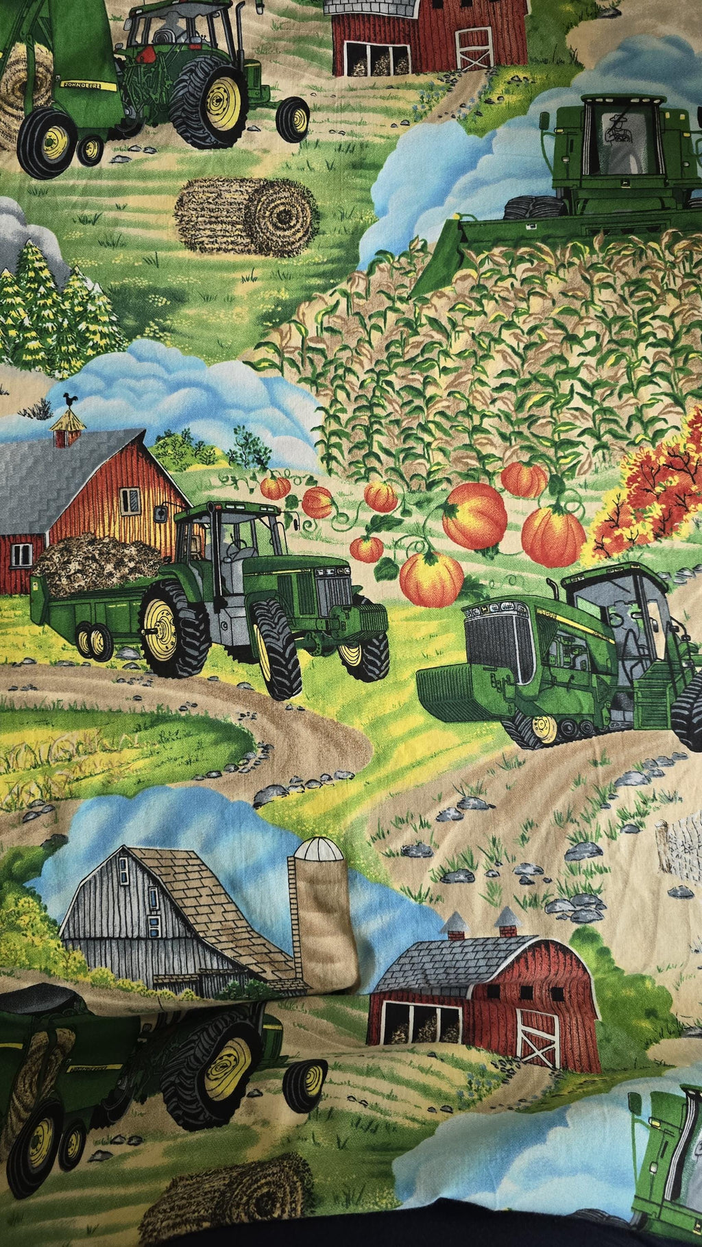 John Deere Tractors Scenic #2 Quilt Fabric