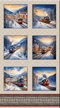 Steam Dreams Classic Train Locomotive Block Quilt Panel By Henry Glass