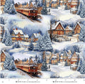 Steam Dreams Classic Train Locomotive Scenery Quilt Fabric By Henry Glass