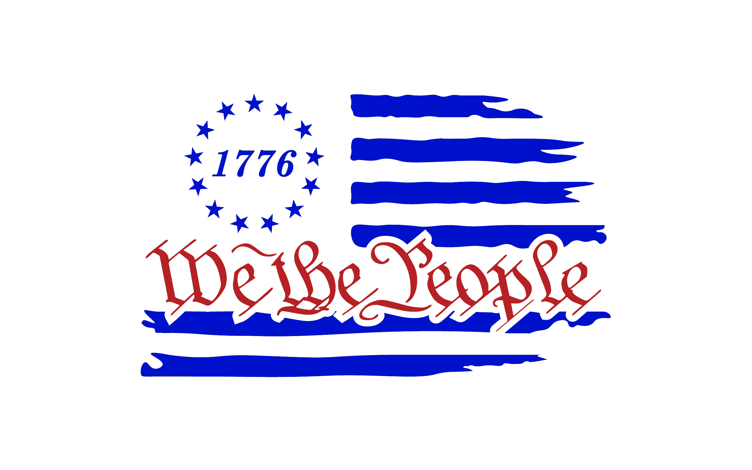 1776 We The People Distressed Flag Vinyl Sticker/Decal