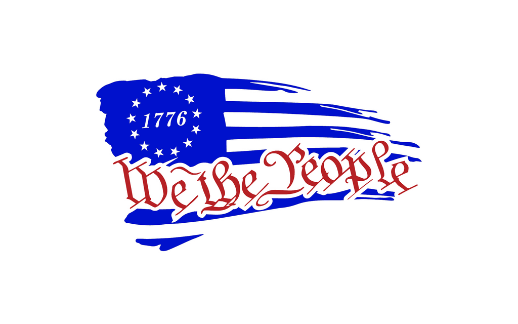 1776 We The People Distressed Flag Vinyl Sticker/Decal