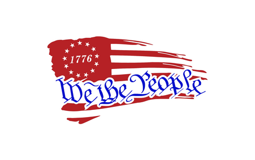 1776 We The People Distressed Flag Vinyl Sticker/Decal